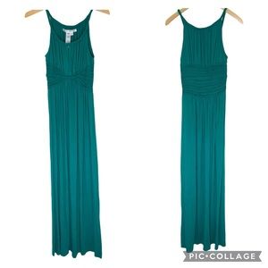 Max Studio Braided Trim Keyhole Maxi Dress Emerald